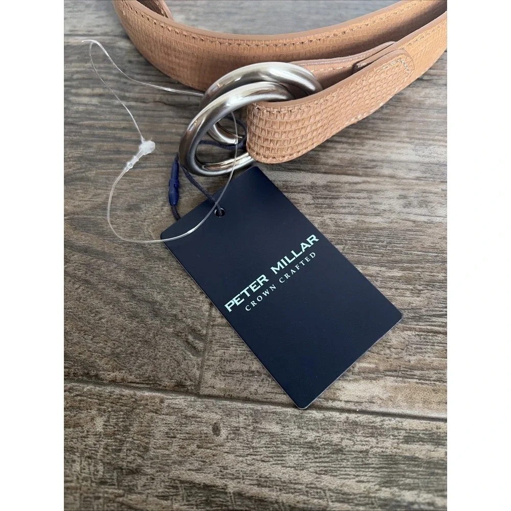 NWT PETER  MILLAR Crown Crafted Genuine Lizard Leather O-Ring Belt Size 40 $395